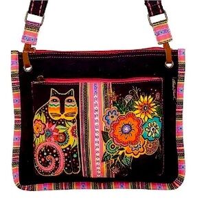 NWOT Laurel Burch Blossoming Feline Crossbody Bag